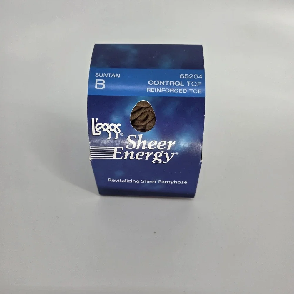 Leggs Pantyhose Sheer Energy Control Top Reinforced Toe Size B Suntan L'eggs USA